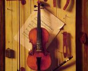 Still life Violin and Music - 威廉·迈克尔·哈尼特